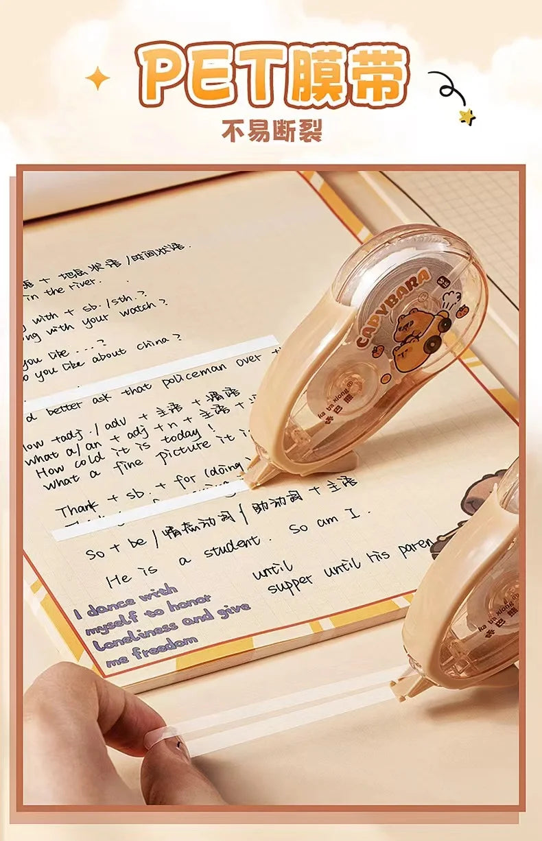 kawaii Aesthetic stationery back to school supplies capybara correction tape corrector school accessories equipment Cute things