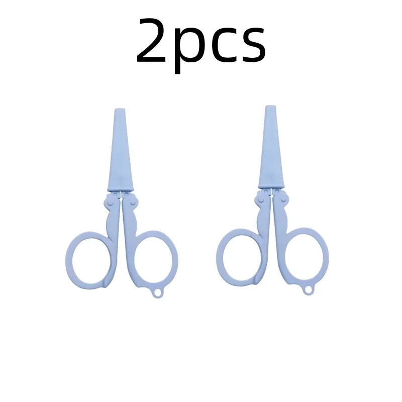 Cute Foldable Scissors Mini Morandi Paper Cutter Knife Portable Envelopes Opener DIY Handmade Art Tools School Office Supplies