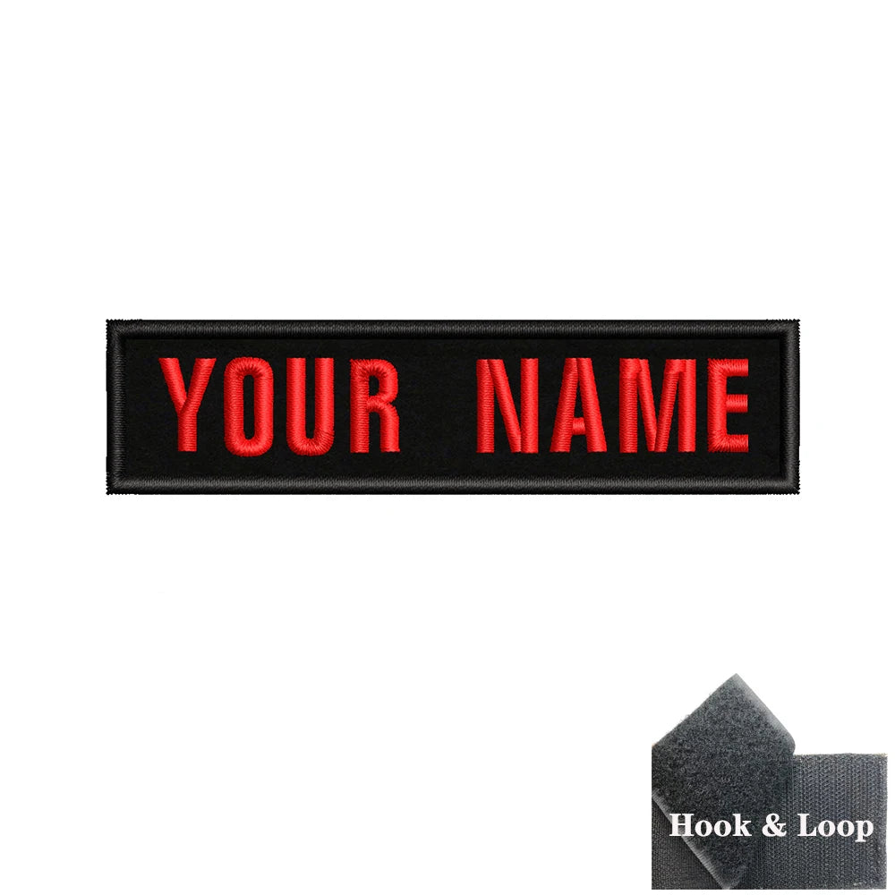 1PC 10cmX2.5cm Custom Personalized Name number Patch Stripes Badge tags chevrons Armband Iron On Or Hook Loop embroidered