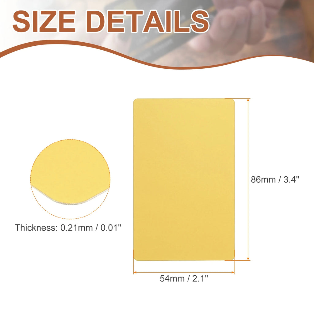 10/25/50Pcs Metal Business Cards Colored Finish Aluminum Blank Laser Engraving DIY Cards CNC Engraving Sheets for House Office