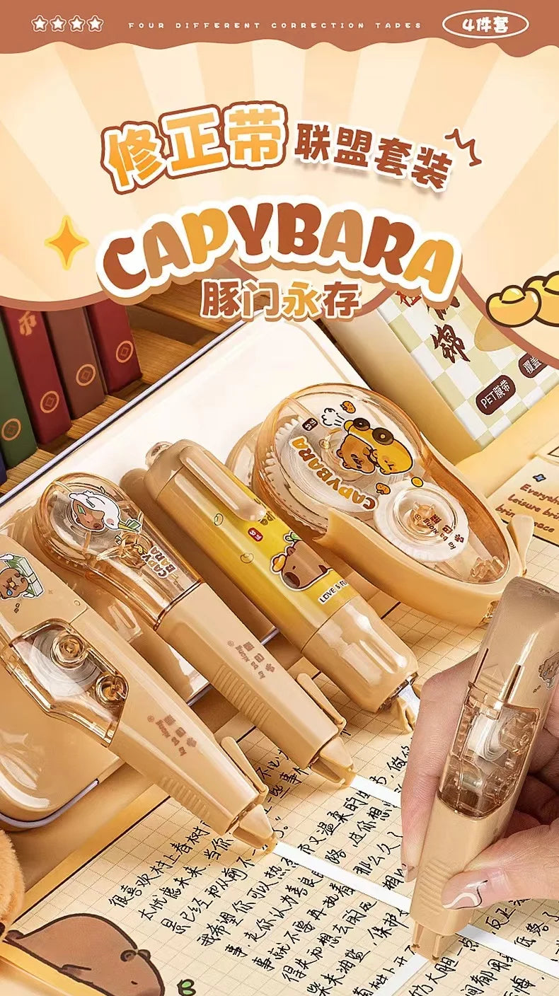 kawaii Aesthetic stationery back to school supplies capybara correction tape corrector school accessories equipment Cute things