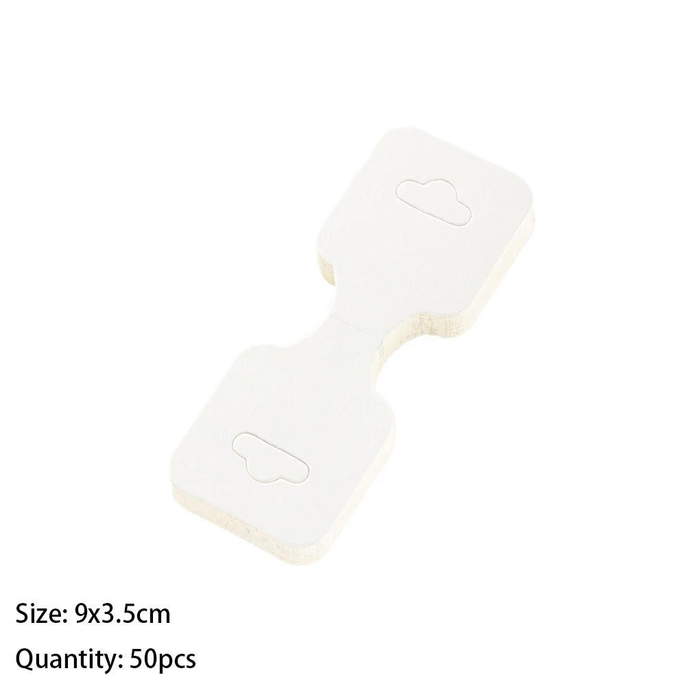 50Pcs Blank Necklace Bracelet Display Foldable Adhesive Price Tag Holder Cards Packaging For Jewelry Small Businesses Supplies