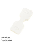 50Pcs Blank Necklace Bracelet Display Foldable Adhesive Price Tag Holder Cards Packaging For Jewelry Small Businesses Supplies