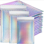 Laser Rainbow100Pcs Holographic Mailer Mailing Envelope Waterproof Courier Bag Padded Bubble Envelope Packaging Bag for Shipping