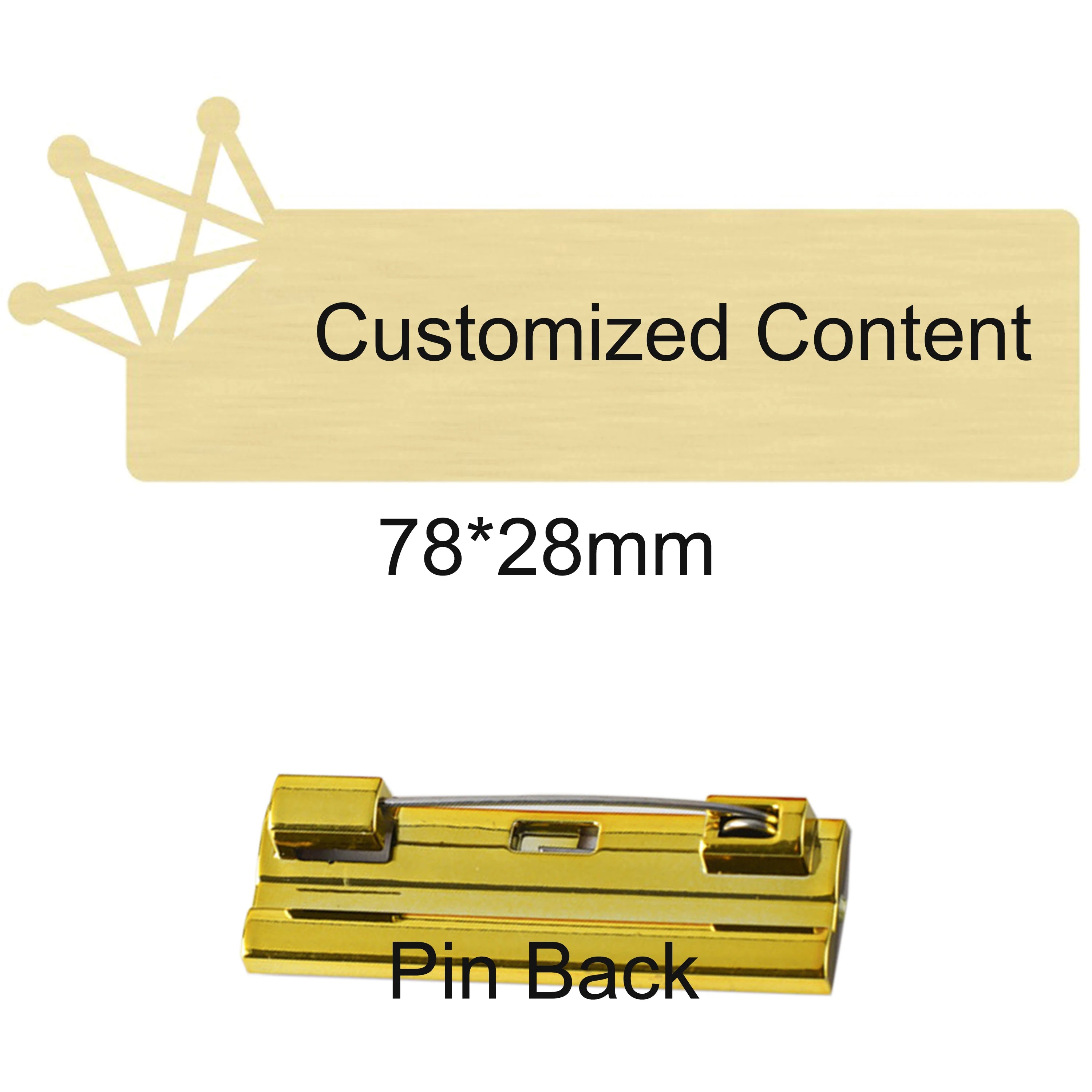 Customized Brooch Pin Personalize Engrave Your Text Logo Business ID Plate Copper Letterbox Mailbox Tag Name Badges