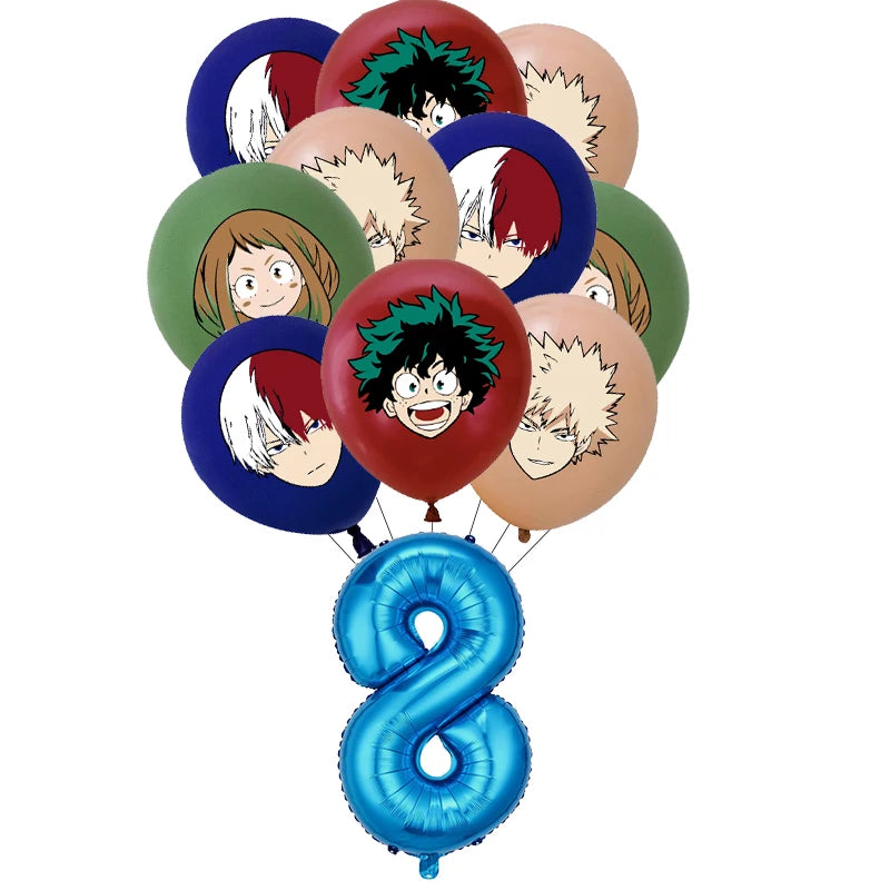 My Hero Academy Birthday Party Decoration Disposable Tableware Cup Tablecloth Balloon Backdrop Cake Topper Baby Shower Supplies