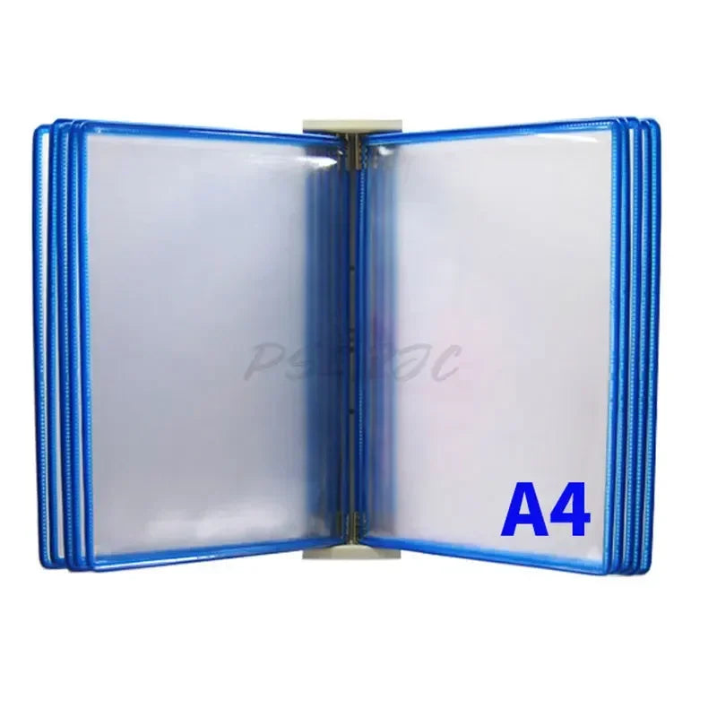 10 Page Flipping Folder A4 Wall Mounted Standard Operation Manual Data Display Rack PVC+metal Frame Material