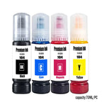 104 Premium Ink Epson 104 Ink Bottle for Epson ET-2710 2711 2712 2714 2715 2720 2721 2726 ET-2821 ET-2825 Printer