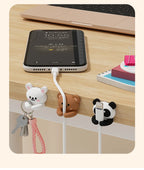 2/3pcs Cute Cartoon Desktop Cable Organizer Managers Self-Adhesive Winder Wire Cord Management Earphone Data Cable Clips Holder