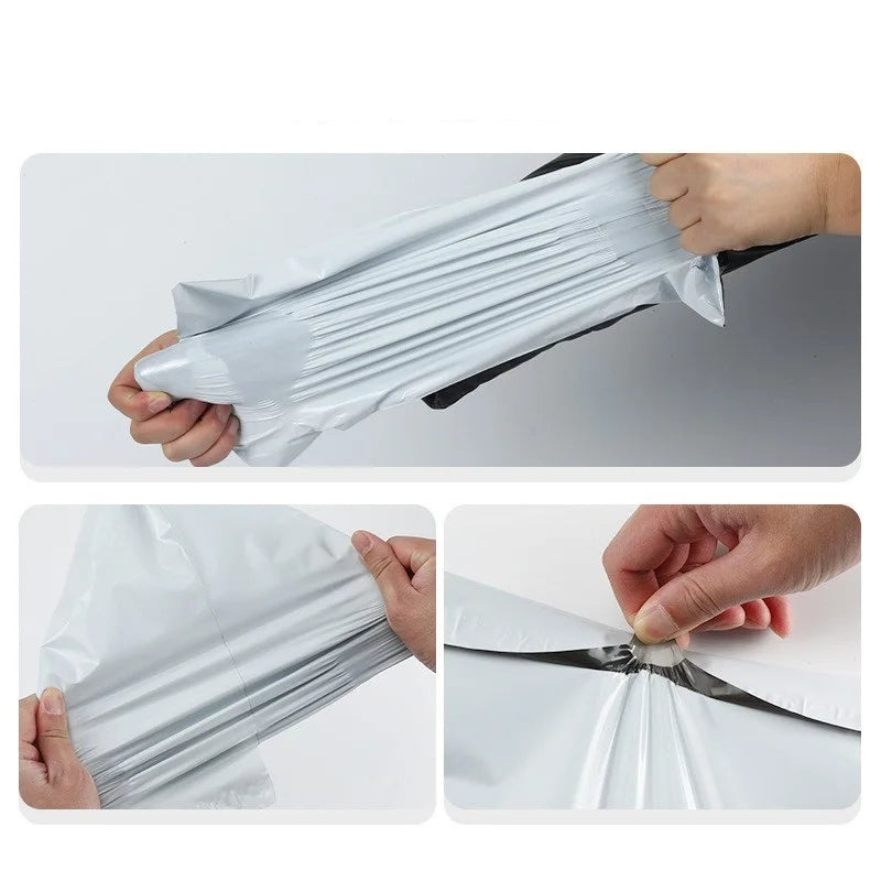 100PCS Custom LOGO Printed White Poly Mailer Mailing Bags Envelope Self Adhesive Eco Friendly Biodegradable Shipping Bag Polybag