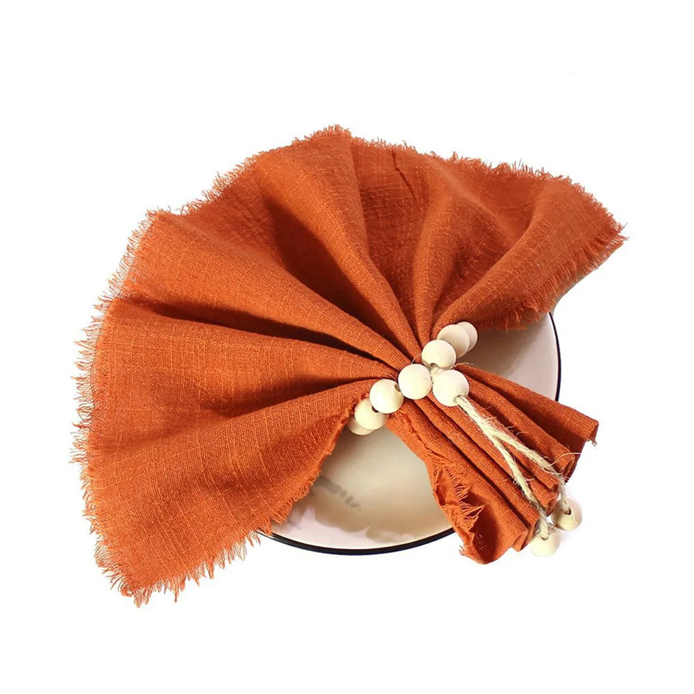 6PCS 43x43cm Dinner Table Rustic Decor Muslin Tea Towels, Birthday Decore Retro Cotton Cheesecloth, Cotton Gauze Wedding Napkins