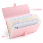 Accordion File Folder Waterproof 8 Pocket Document Organizer A4 Expanding File Folder for Office School Paper Storage Supplies
