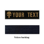 Skull Logo 10X2.5cm Embroidery Custom Name Text Patch Stripes Badge Iron On Or  Patches