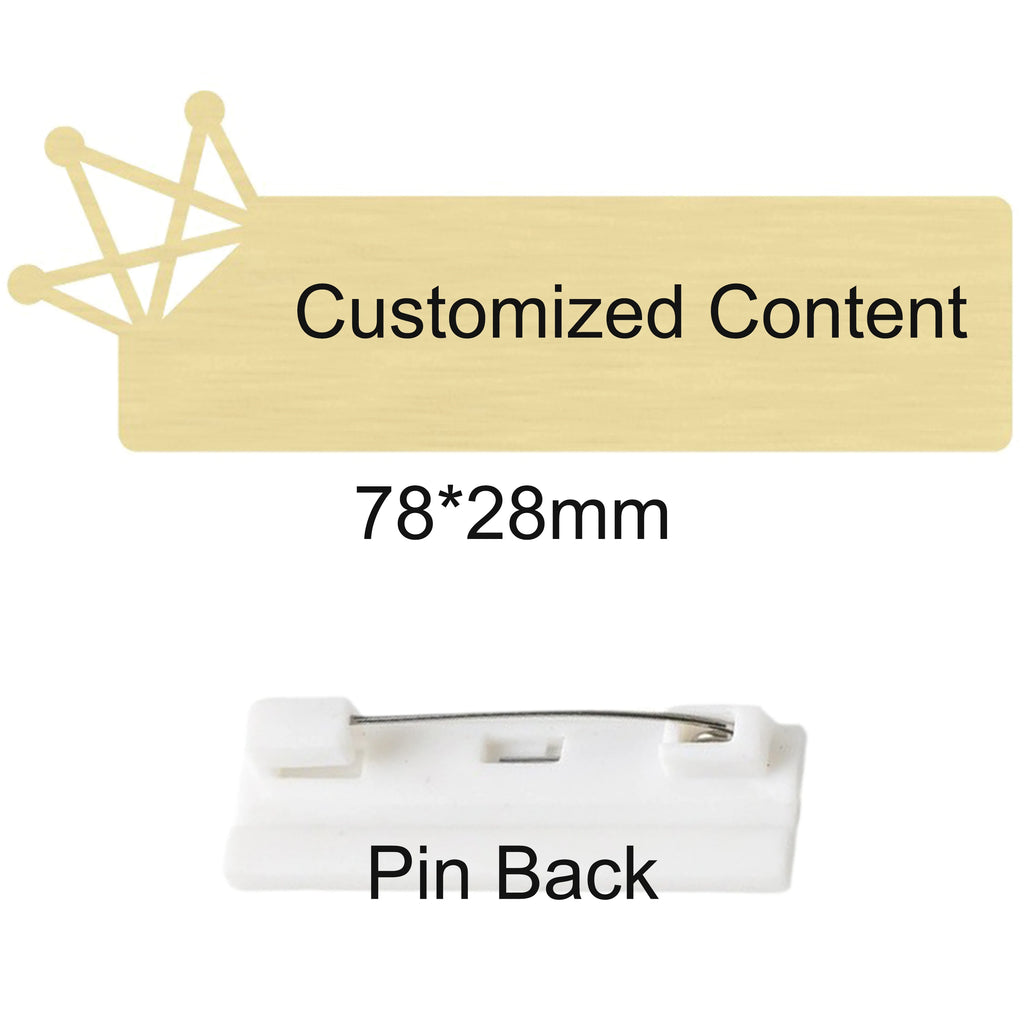 Customized Brooch Pin Personalize Engrave Your Text Logo Business ID Plate Copper Letterbox Mailbox Tag Name Badges