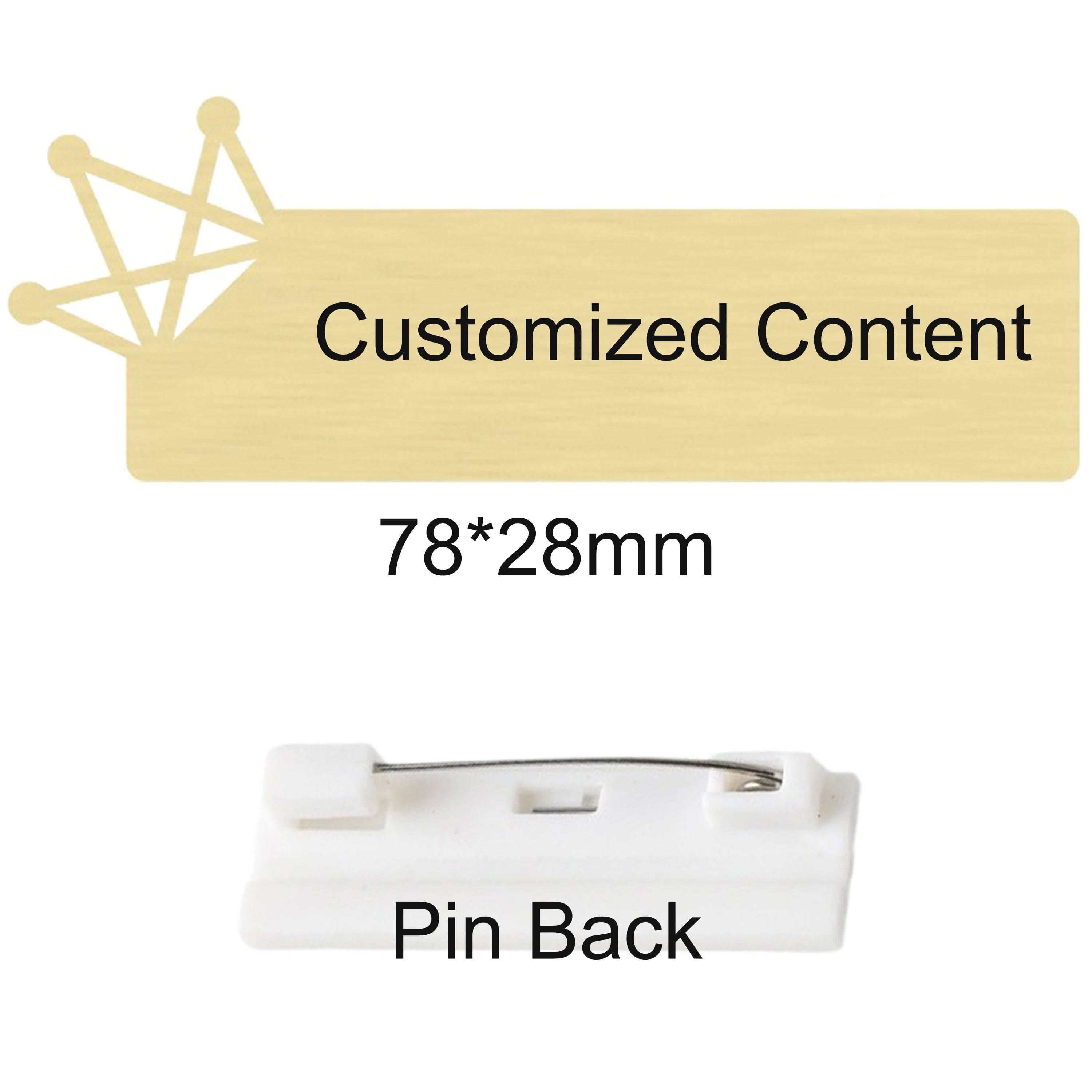 Customized Brooch Pin Personalize Engrave Your Text Logo Business ID Plate Copper Letterbox Mailbox Tag Name Badges