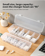 Transparent Data Cable Organizer Case Classification Dustproof Card Organizer with Lid Clutter Collection Box for Office Home