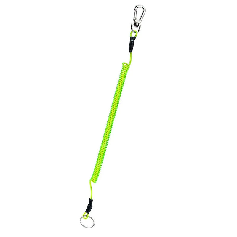 1.2m/2m/3m Max Stretch Plastic Spring Elastic Rope Fishing Lanyards With Carabiner Boating Ropes Anti-lost Phone Keychain Lock