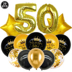 50th Birthday Party Supplies for Men Women Black and Gold 50 Years Old Party Paper Plates Cups Napkin Tablecloth Tableware Decor