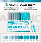 GuangNa 168/12 Colors High Gloss Acrylic Marker Pen Set,Hard Headed Drawing Pens,DIY Graffiti Paint Pen Stationery,GN.586