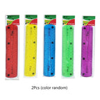 2Pcs Color Flexible Rulers Soft Bendable Plastic Rulers Duals Scale Bendable Flexible Rubber Rulers Clear Straight Ruler