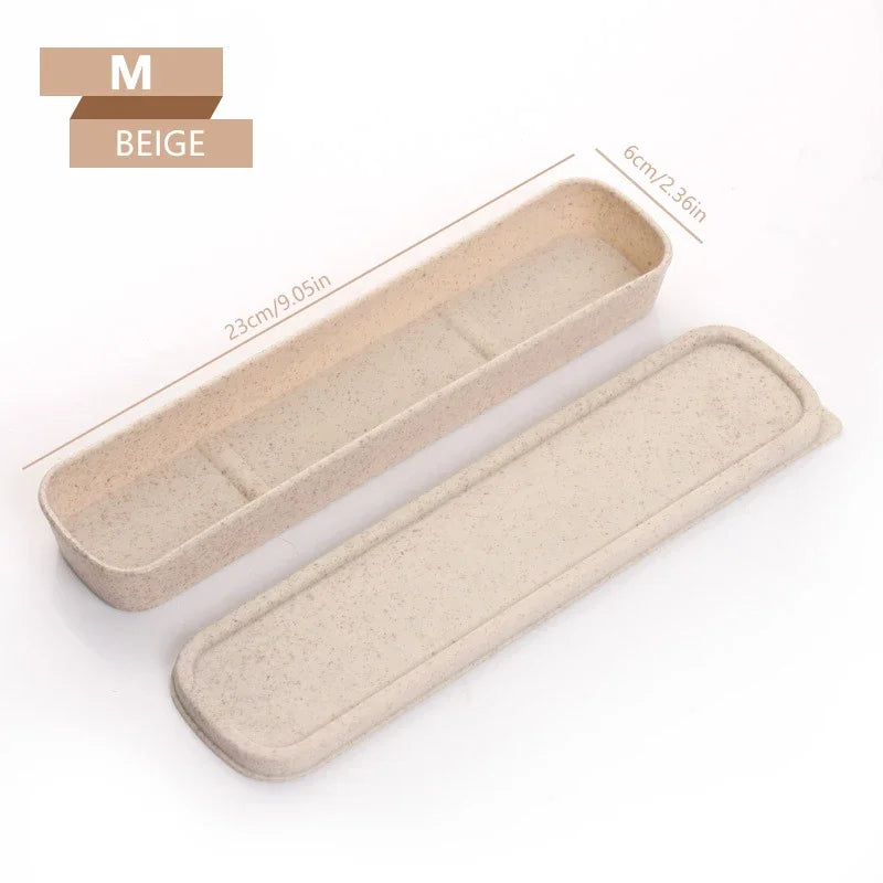 Portable Travel Tableware Eco-friendly Storage Box Case Food Grade Dinnerware Kitchen Fork Spoon Box Kid Cutlery Set Organizer