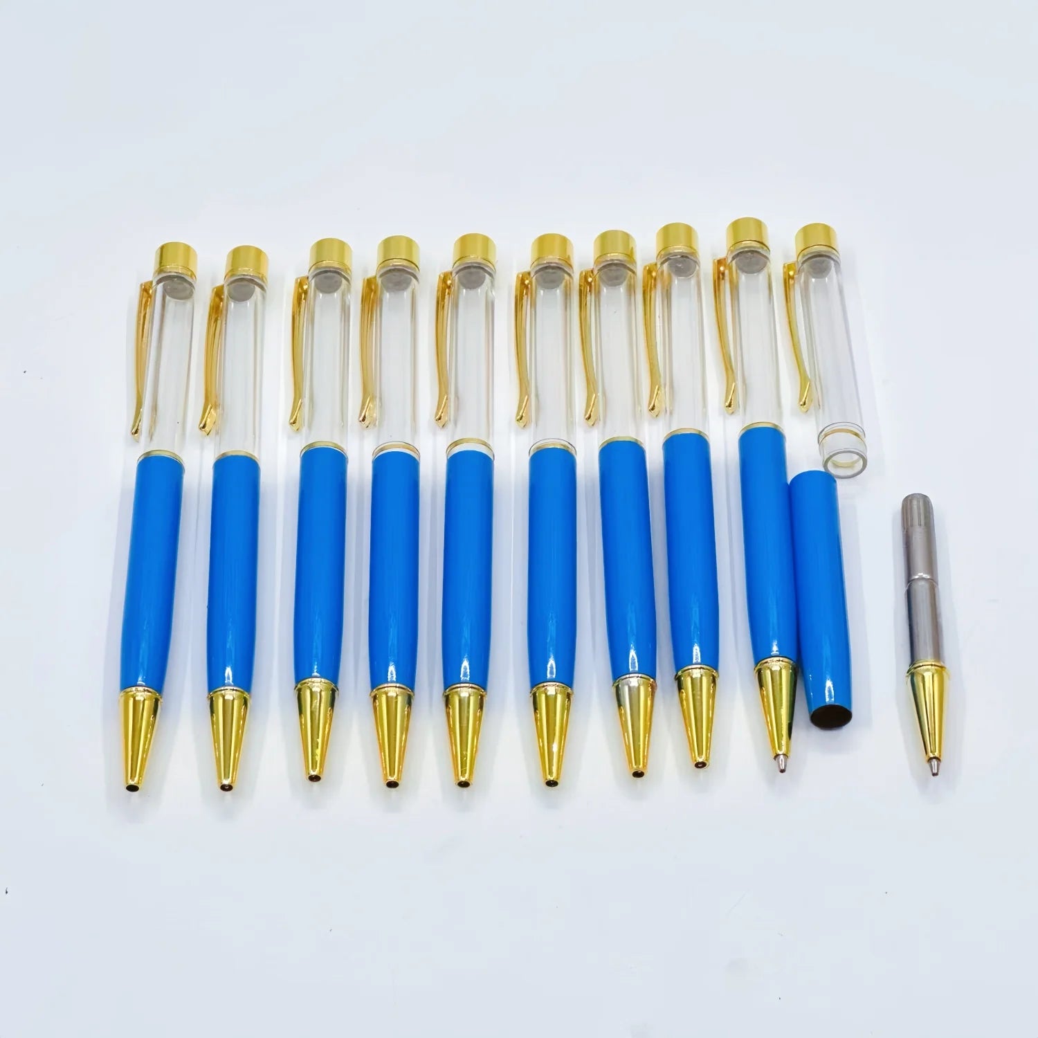 10 Pieces of Ballpoint Pens DIY Empty Pen Barrels for Handmade Quicksand Pens, Floating Flower Pens, Business Event Signature Pens, and Souvenirs