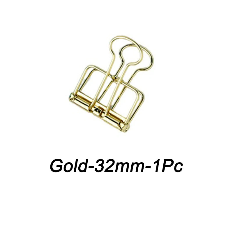 High Quality 51/32/19mm Multicolor Metal Binder Clip Clamp Paper Bookmark Clips Decorative Journal Clips School Office Supplies
