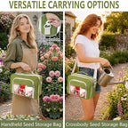 Plant Packet Organizer Binder Large Capacity 3-Ring With 20 Reusable Envelopes 30-Sheet Plantling Protector Binder Bag For