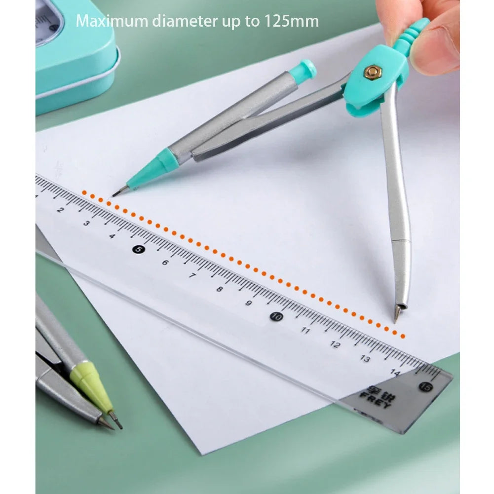 New 7Pcs/Set Professional Back to School Mathematical Rulers Set Compass Ruler Multi-function Drawing Tools Students Stationery