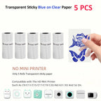 Thermal Mini Printer, Portable Inkless Sticker Maker,Bluetooth Free Cut Small Pocket Printer for Children DIY 57mm Photo Print