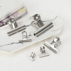 5PCS/Set Metal Paper Clip 20 29 38 51 62 73mm Foldback Metal Binder Clips Silver Grip Clamps Document Office School Stationery