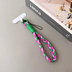 IN Korea Universal Braided Short Mobile Phone Lanyard Strap Hanging Chain Ring Cord with Patch Wrist Strap Cell Phone Detachable
