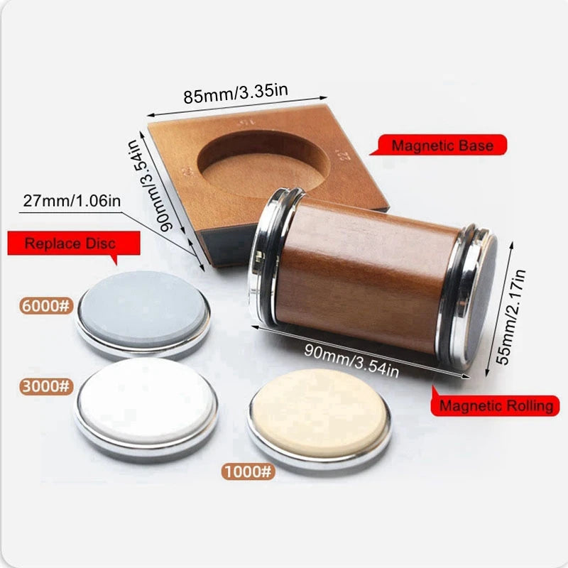 Magnetic Rolling Knife Sharpener 4 Angles Base 5 Types Grinding Discs EVA Protection Gift Box