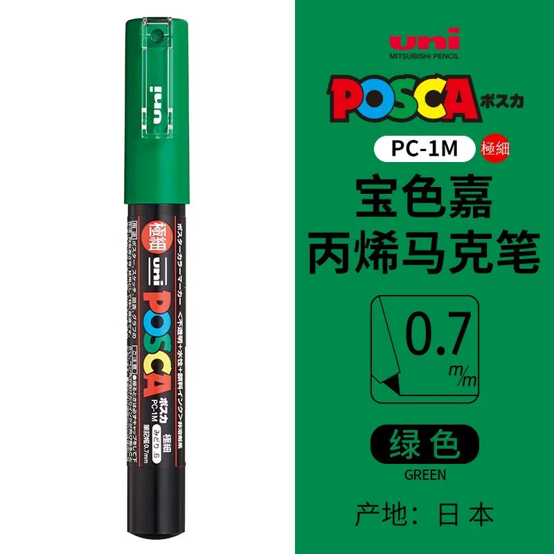 uni POSCA POP Water-Based Marker,Assorted Colors PC-1M/3M/5M 0.7~2.5mm Tips Professional Acrylic Paint Pen for Artists&Designers