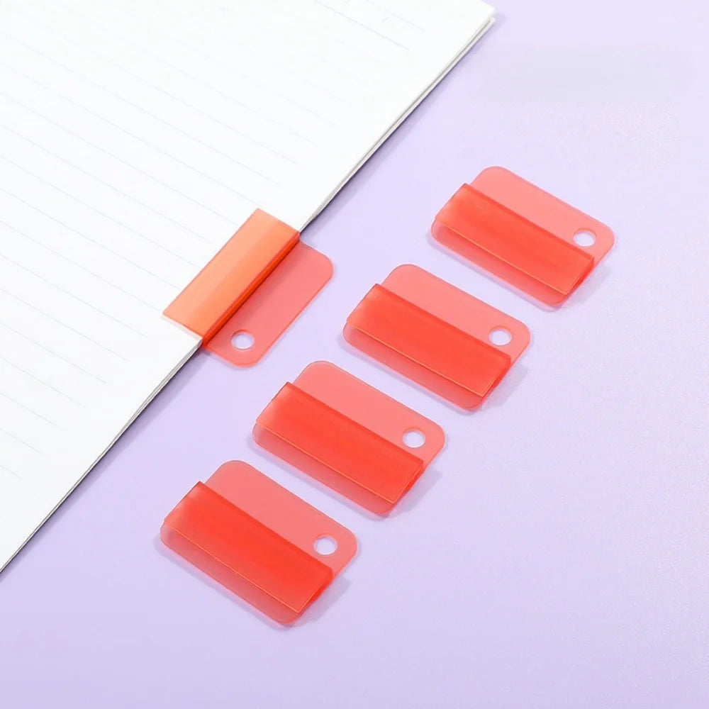 5pcs Plastic Index Clip Colorful Multi-function Bookmark Clip Transparent File Classification File Classification Clamp