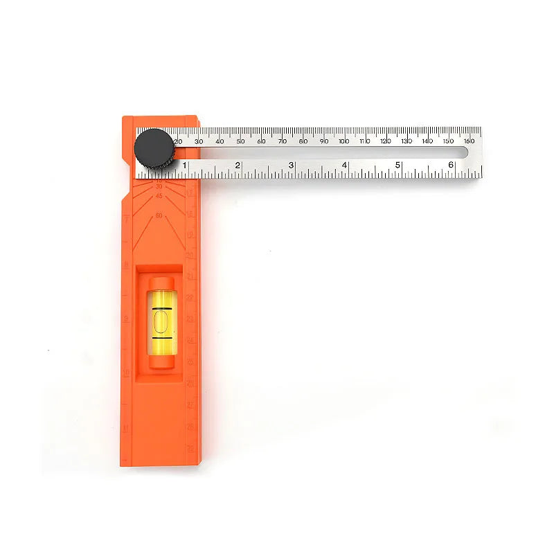 Multi-role Depth Measuring Ruler Adjustable Woodworking Multi-angle Marking Ruler Positioning Scribing Protractor Tool