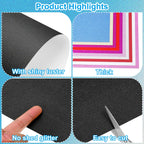 20 Sheets 250gsm Glitter Cardstock Paper Rectangle Premium Sparkly Paper Craft Cardstock Paper for Scrapbook Cards DIY Party Art