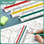 Space Ball Multi-functional Triangular Ruler Student Stationery 12.5/30cm Drafting Tool Scale Ruler Architect Technical Ruler