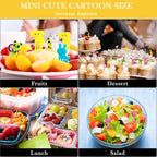 Mini Fruit Forks For Children Kids Cute Animal Food Picks Snack Toothpicks With Vegetable Cutter Set Silicone Lunch Box Dividers