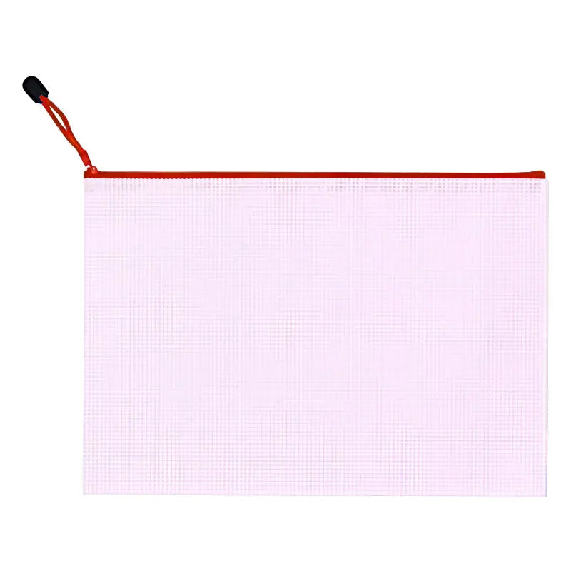 10pcs, A3 Mesh Zipper File Bag,5 colors, waterproof plastic file Bag for organizing school and office supplies, cosmetics, trave