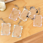 Transparent Clear Acrylic 3 Inch Kpop Photocards Holder Photos Cards Star Holder Bags Pendant Star Chaser Card School Stationery