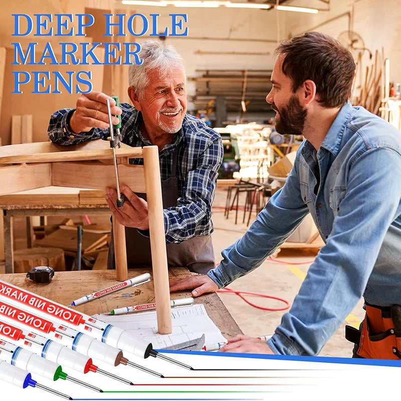iLMH 4-40Pcs Deep Hole Long Nib Head Marker For Metal Perforating Pen Waterproof Bathroom Woodworking Decor Multi-Purpose Tool