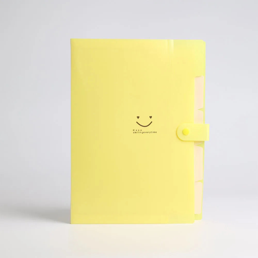 Classic 5-Page Accordion File Folders A4 Document Storage Bags Plastic Material Test Roll Holder Durable Expanding Folders