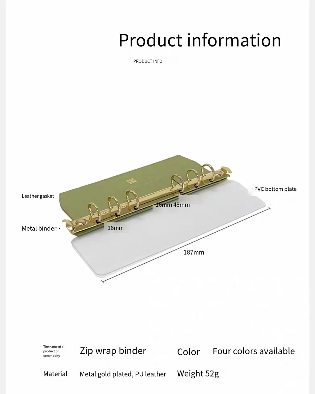A5 A6 A7 A8 Ring Binder Buckle Metal Binder 6 Holes Clip File Folder Shell Notebook Side Insertion Loose Leaf Book Board Planner