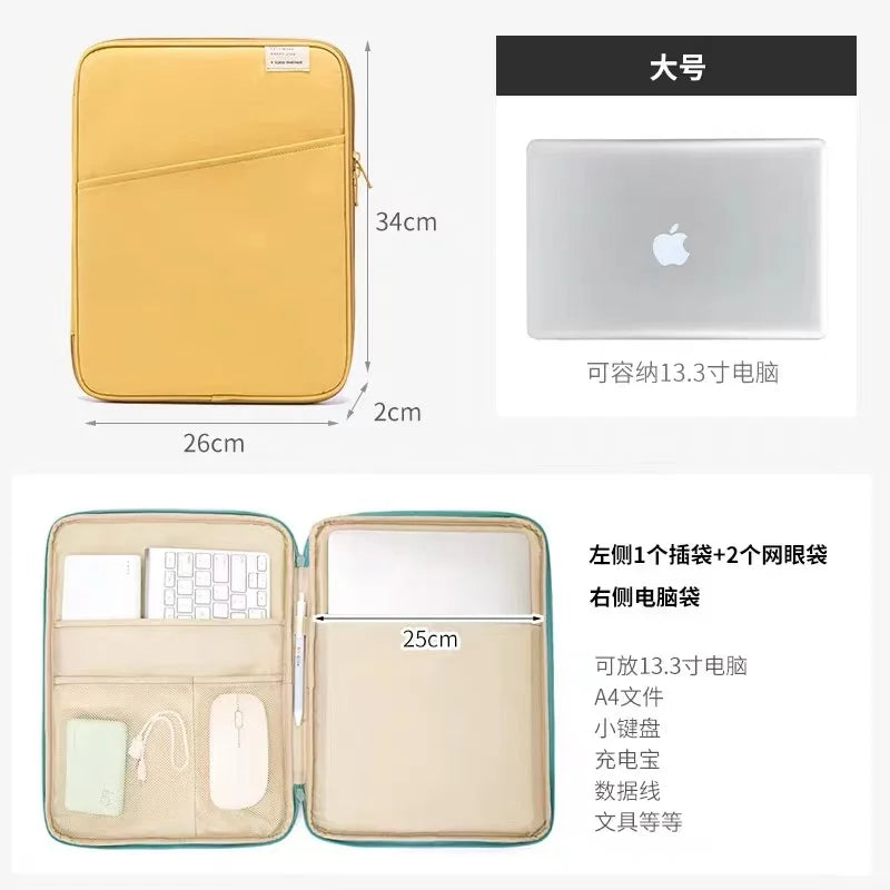 Laptop Sleeve For Macbook Pro 14 A2442 Air13.3 13.6 Tablet Sleeve Bag for Ipad Pro10.5 10.2 11air9.7 10.9 Inch