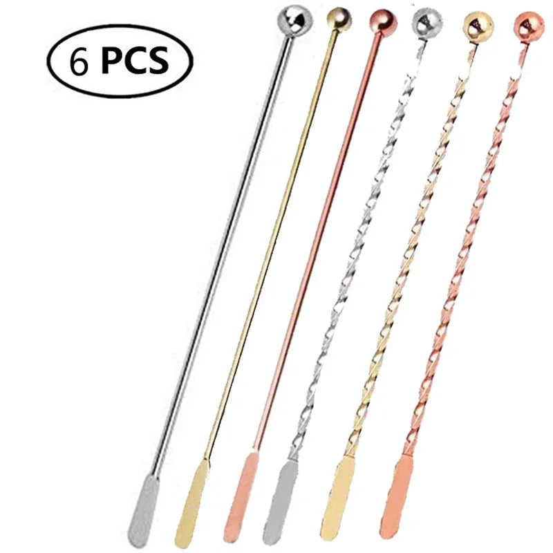 Stainless Steel Cocktail Drink Mixer Bar Stirring Mixing Sticks Muddler Ladle Stirrer Swizzle Sticks Coffee Stirring Sticks