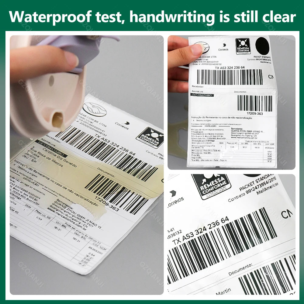 100mm Direct Thermal Labels 100/500 pcs Per Stacked Strong Adhesive Labels Resistant to Water Grease For shipping label 4inch
