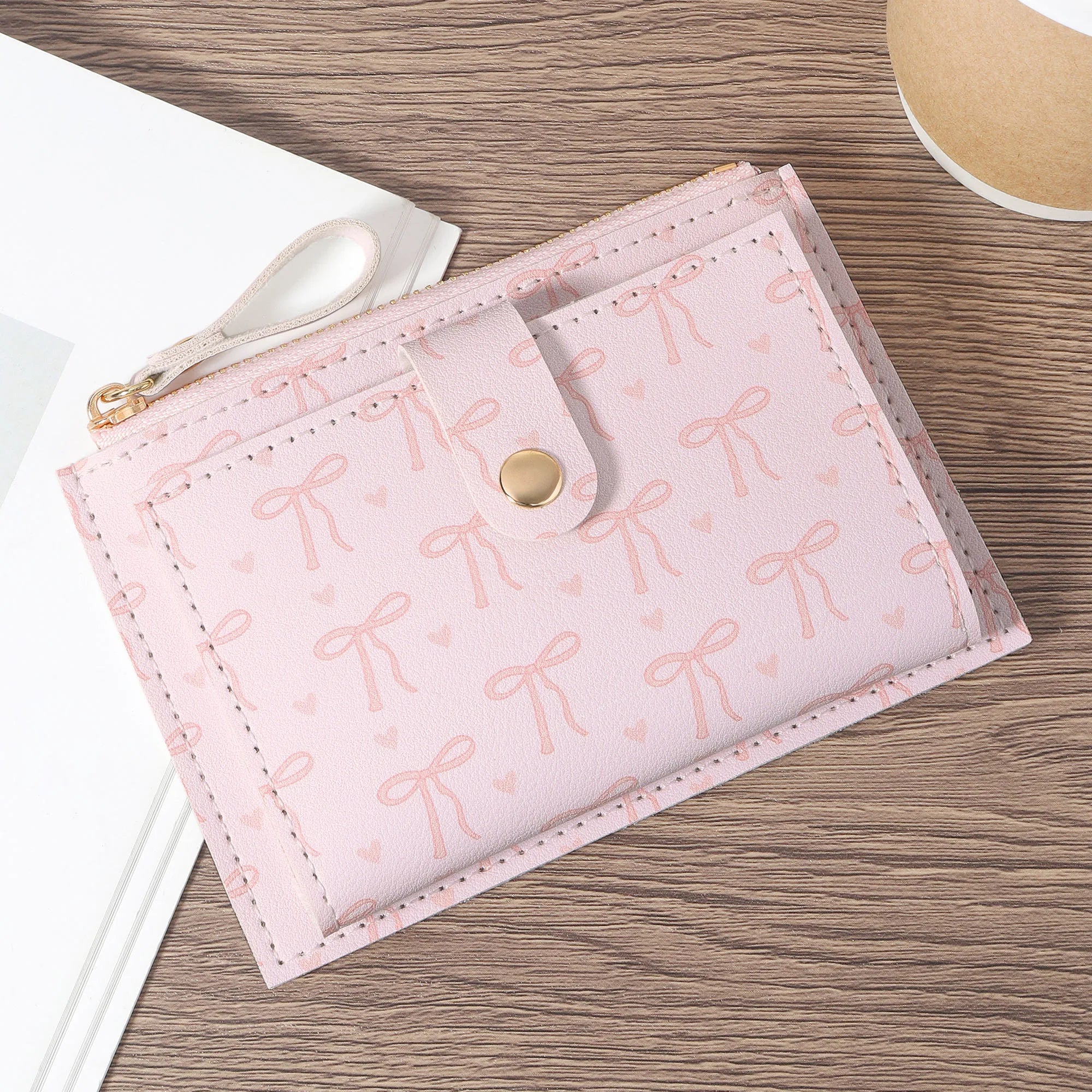 Ultra-Thin Zipper Card Wallet for Cash ID Credit Cards Coins, Lightweight Portable Pocket Money Holder