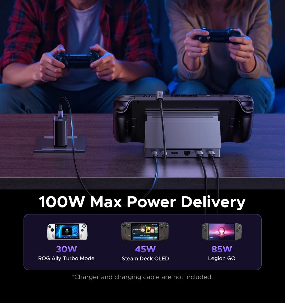 UGREEN 4K120Hz USB C HUB Steam Deck Docking Station 6-in-1 Type-C to HDMI 5Gbps USB-A/C PD100W 1000Mbps RJ45 for ROG Ally Legion
