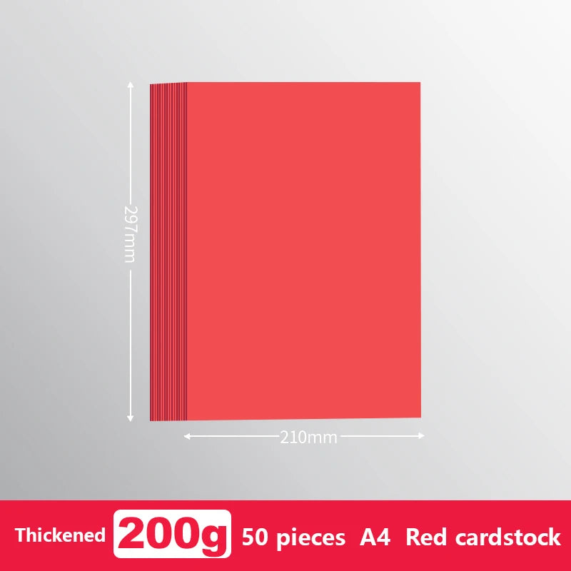 A4 Colored Cardstock 50sheets Thickened Hard Paper 200 gsm Card Stock Colorful Drawing Paper for DIY Art Card Making Scrapbook